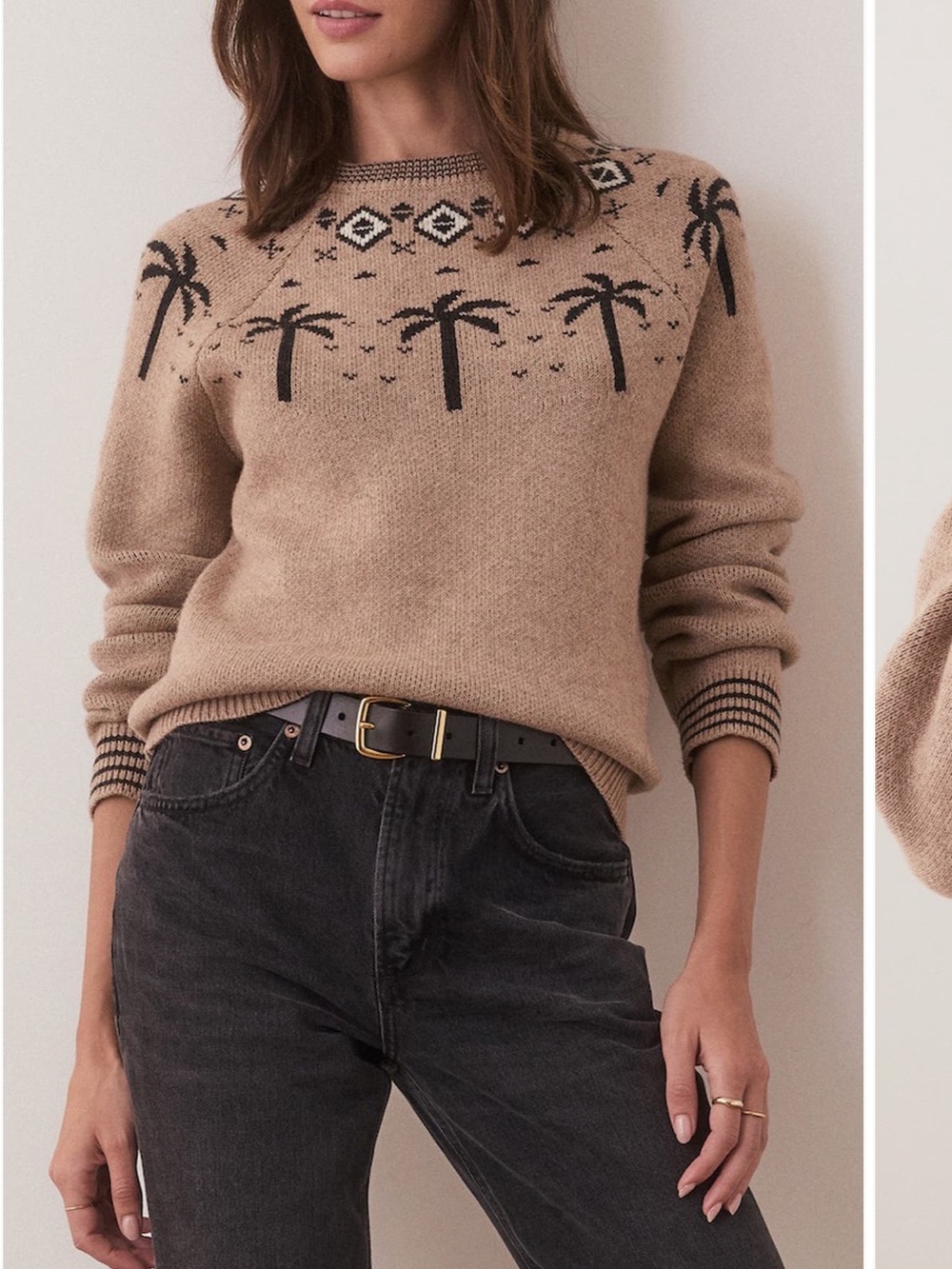 Marine Layer Archive Avalon Fair Isle Crewneck Sweater XS NWT Neutral